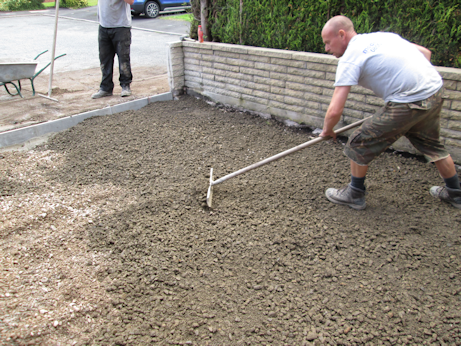 Excavated material prepared for removal