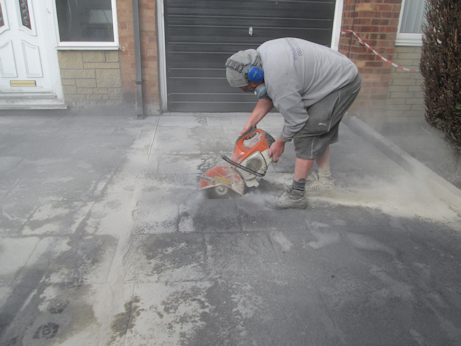 Crack-control cuts being marked