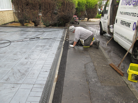Tarmac pathway being made good